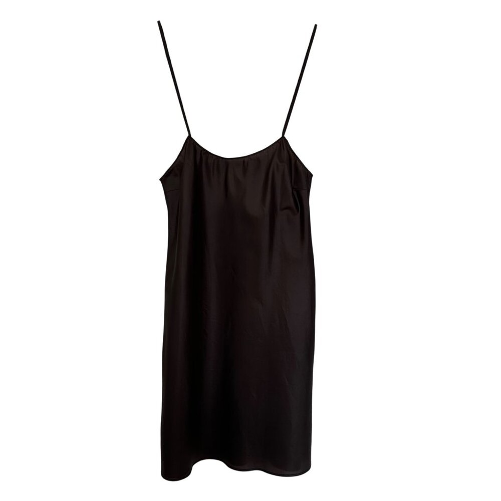 Cotelac Women Chocolate Brown Satin Slip Mini Dress Size 1/US Size 4 Minimalist